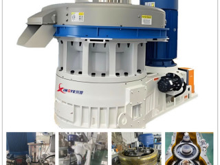 Vertical ring die pellet machine