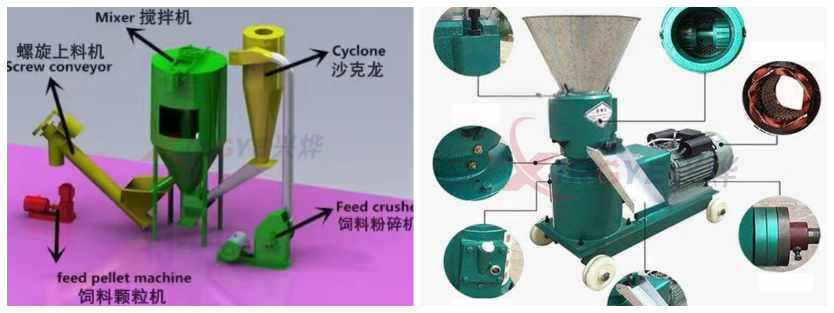 Mesin pelet pakan cetakan datar