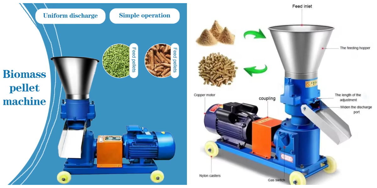 máquina de alimentação de pellets com matriz plana